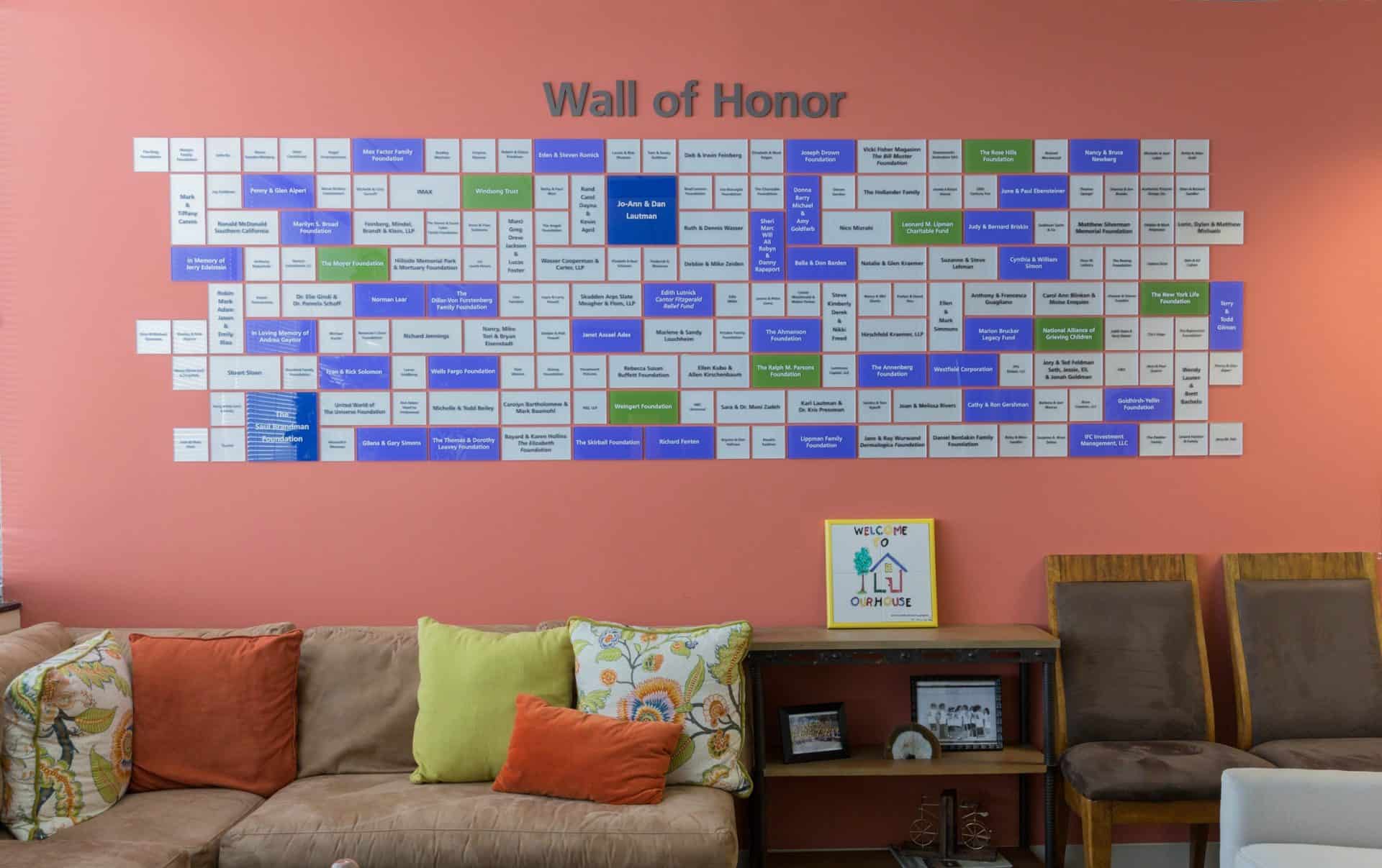 OUR HOUSE Memorial Funds Wall of Honor