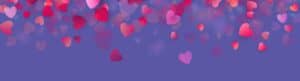 purple valentine background with hearts in various shades of pink