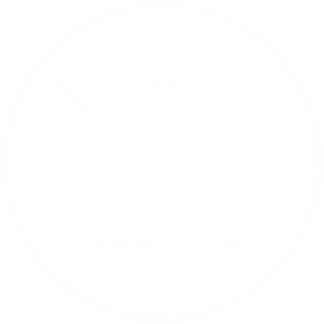 graphic of three stick figures hugging to represent volunteering