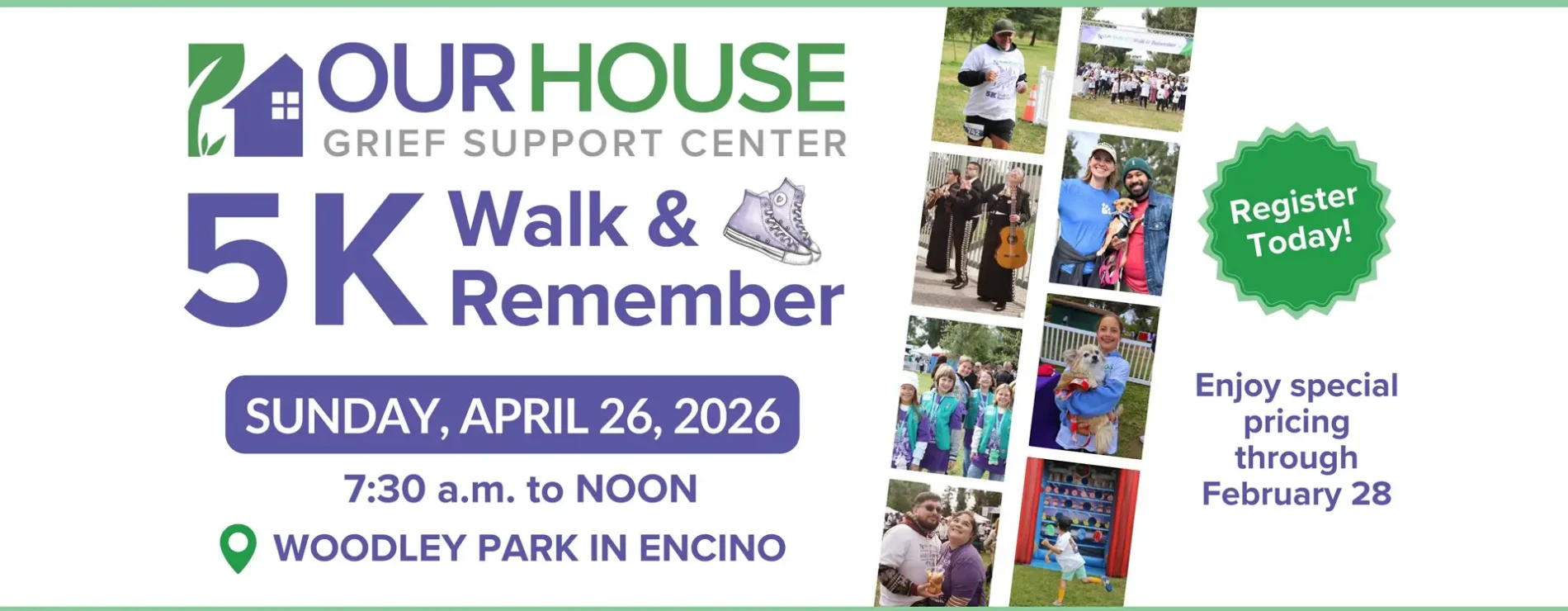 The Walk & Remember 5K is Sunday, April 26, 2026 at Woodley Park in Encino. Registration is OPEN