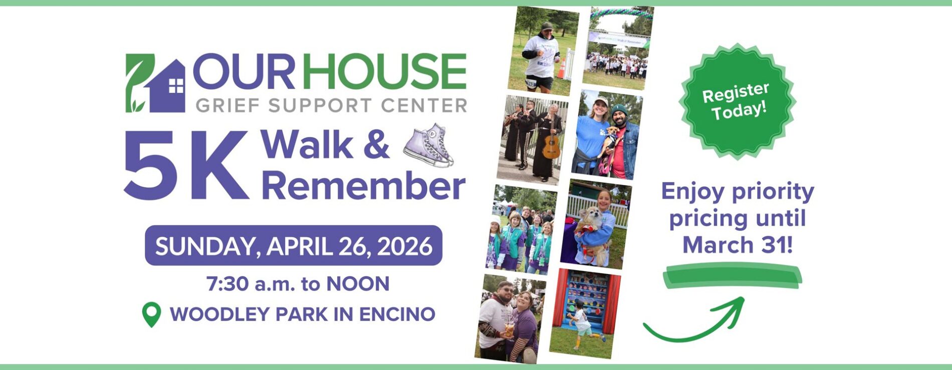 The Walk & Remember 5K is Sunday, April 26, 2026 at Woodley Park in Encino. Registration is OPEN. Enjoy priority pricing until March 31